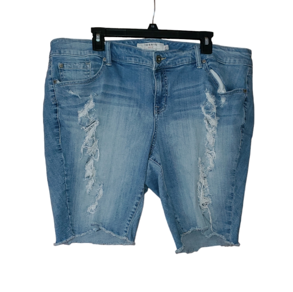 Torrid Cut Off Bermuda Jean Shorts